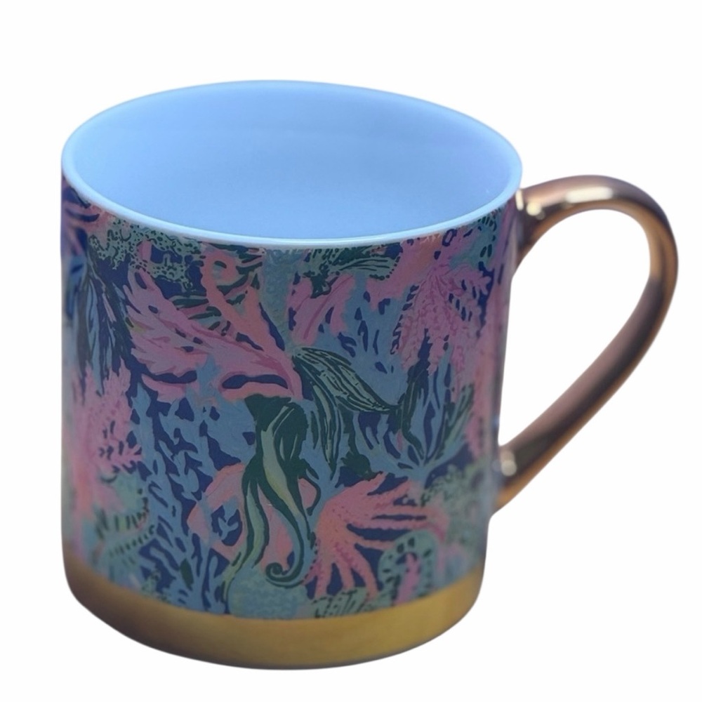 Lilly Pulitzer Colorful Bringing Mermaid Back Print Ceramic Mug- New in Box!